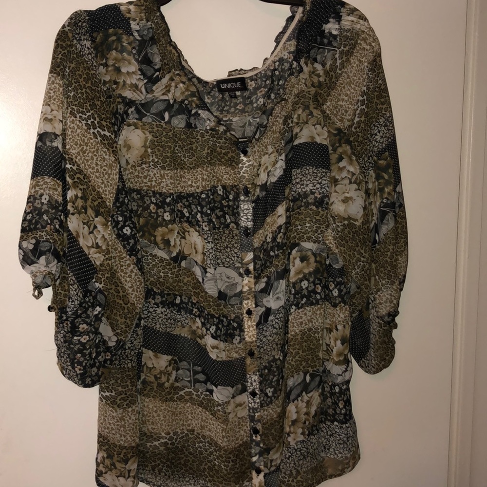 UNIQUE SPECTRUM SHEER BLOUSE